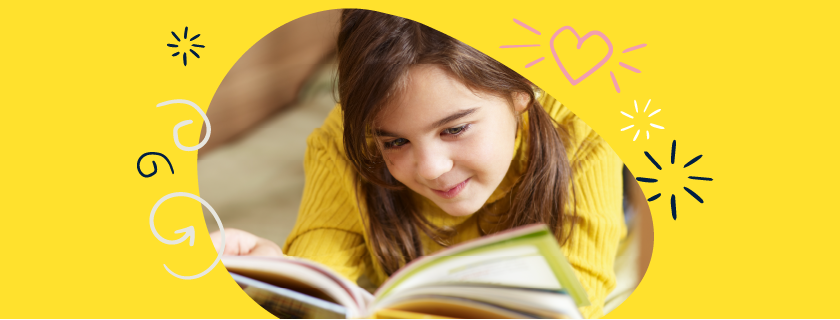 image of a girl reading a book for pleasure
