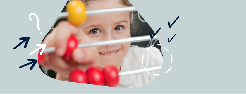 Image showing a child playing with an abacus