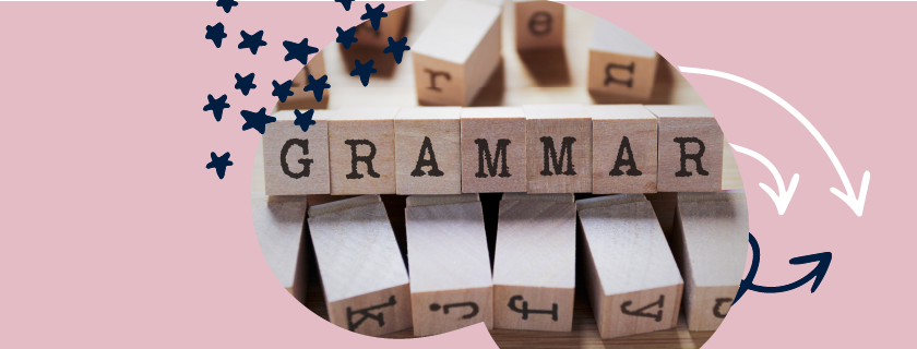 Image of letter blocks reading grammar