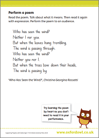 Perform a poem activity