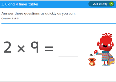 Times tables quiz