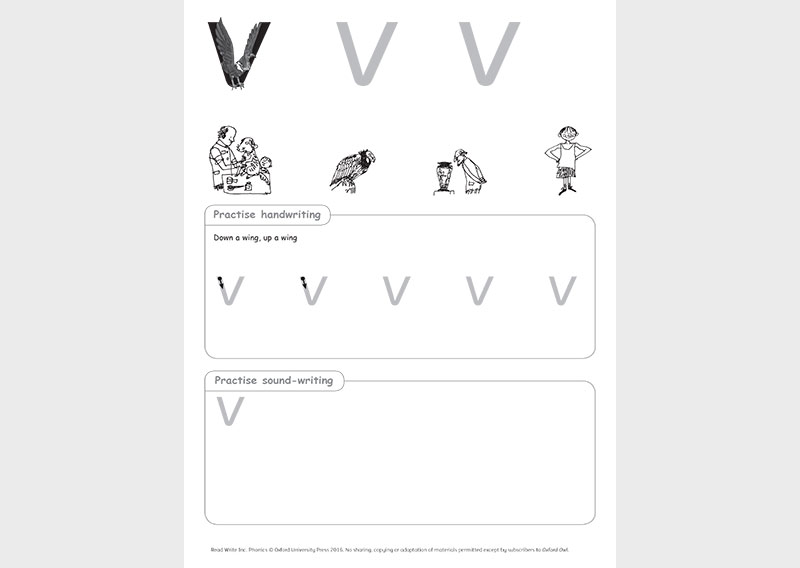 Speed Sounds Practice Sheet: V - Oxford Owl For Home